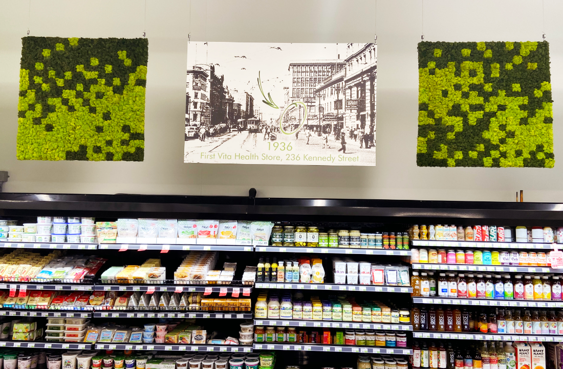 Incorporate preserved moss in signage