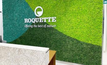 Preserved moss signage for Roquette pea factory